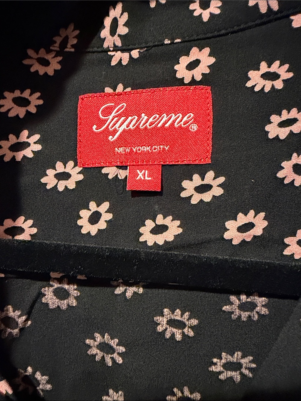 Supreme Black Button-Down Shirt with Floral Print - Picture 2 of 3
